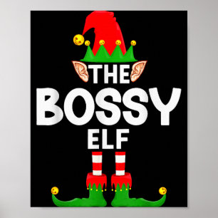 The Bossy Elf Family Christmas Pajama Party Poster
