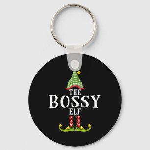 The Bossy Elf Funny Matching Pajama Xmas Keychain
