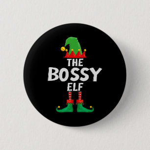 The Bossy Elf Matching Family Christmas Button