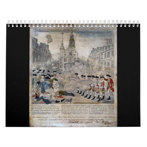 The Boston Massacre by Paul Revere 1770 Calendar