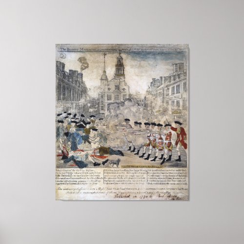 The Boston Massacre by Paul Revere 1770 Canvas Print