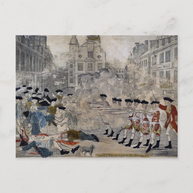 The Boston Massacre By Paul Revere 1770 Postcard | Zazzle