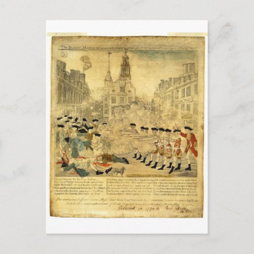 The Boston Massacre by Paul Revere Postcard