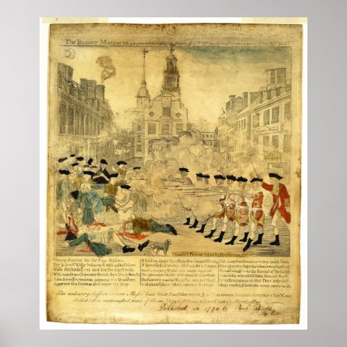 The Boston Massacre by Paul Revere Poster