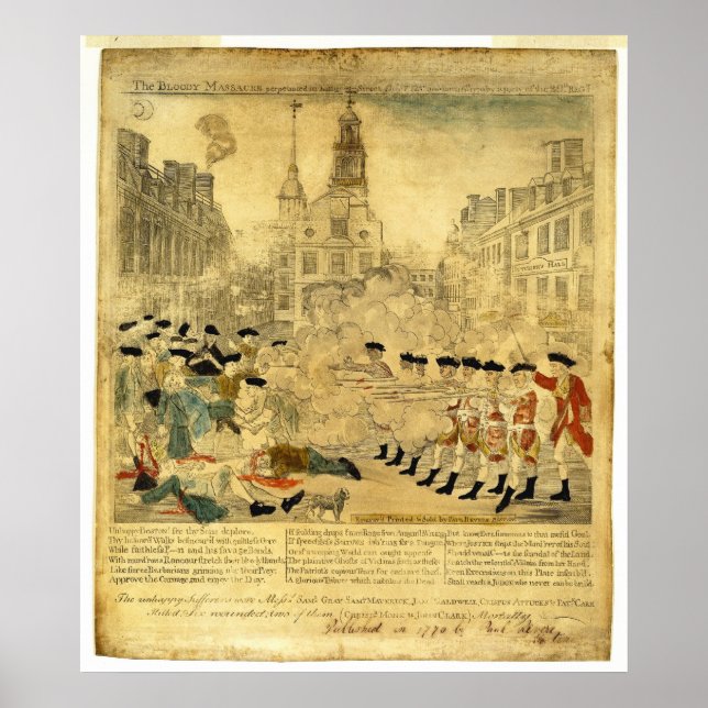 The Boston Massacre by Paul Revere Poster (Front)