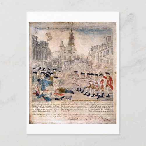 The Boston Massacre Paul Revere King Street  Postcard