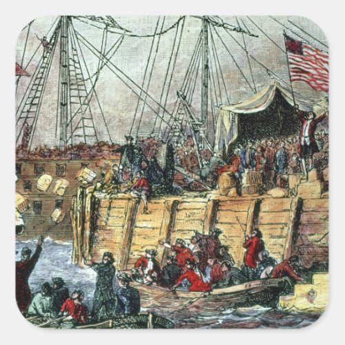 The Boston Tea Party 16th December 1773 Square Sticker