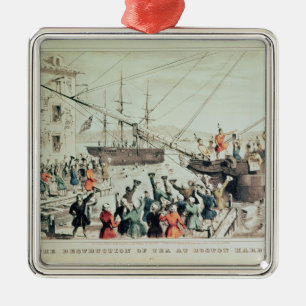 The Boston Tea Party, 1846 Metal Ornament