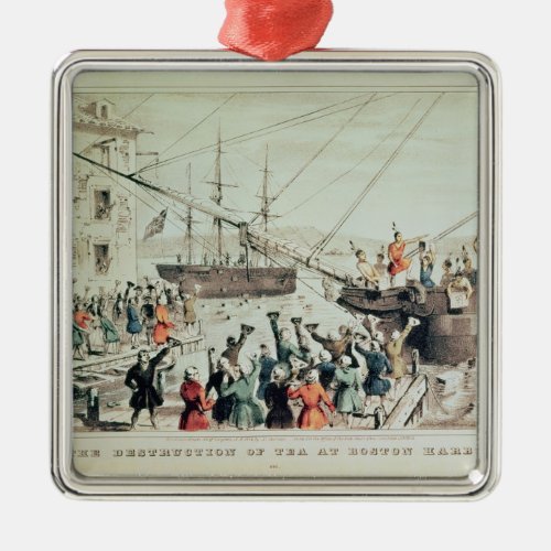 The Boston Tea Party 1846 Metal Ornament