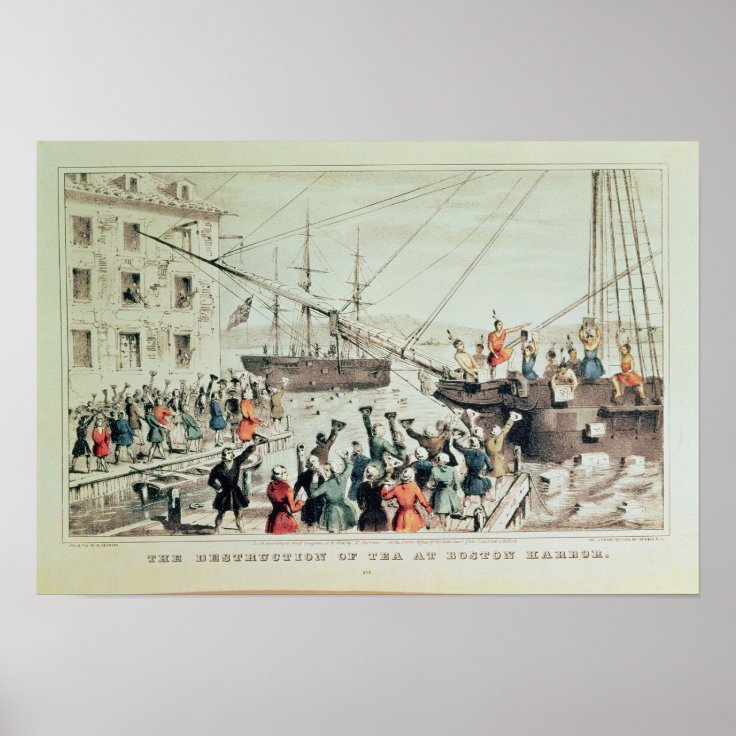 The Boston Tea Party, 1846 Poster Zazzle