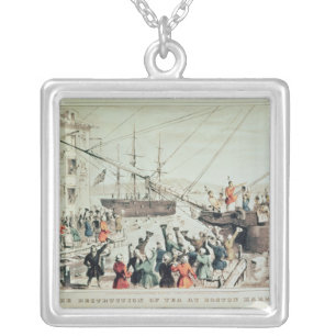 The Boston Tea Party, 1846 Silver Plated Necklace