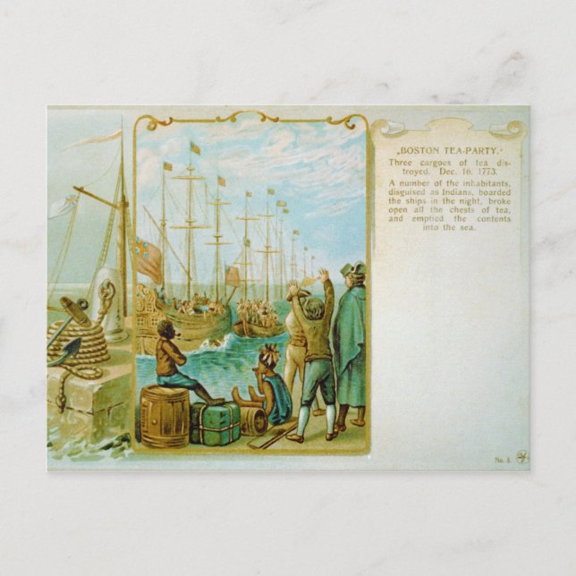 The Boston Tea Party of December 16th 1773 Postcard (Front)