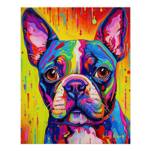 The Boston Terrier Dog 001 - Zetton Ziana Poster