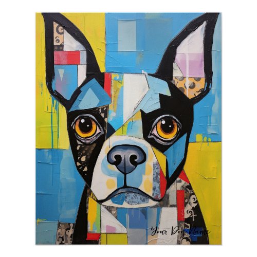The Boston Terrier Dog Portrait 001 _ Sable Gabrie Poster