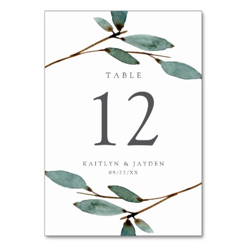 The Botanical Bliss Wedding Collection Table Number