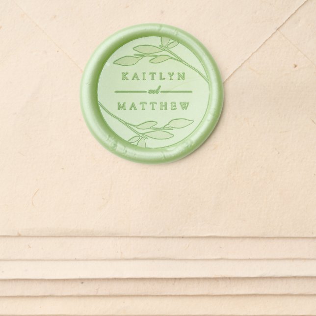 The Botanical Bliss Wedding Collection Wax Seal Sticker (Front)