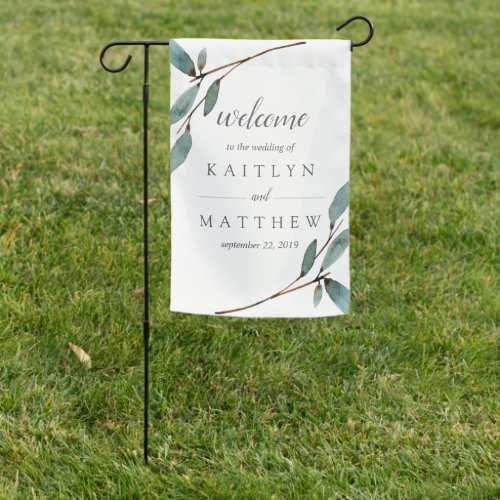 The Botanical Bliss Wedding Collection Welcome Garden Flag