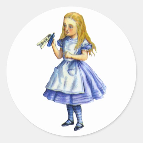 The Bottle Said Drink Me from Alice in Wonderland Classic Round Sticker