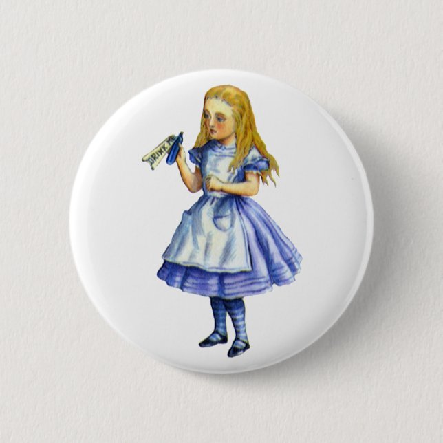 The Bottle Said Drink Me from Alice in Wonderland Pinback Button (Front)
