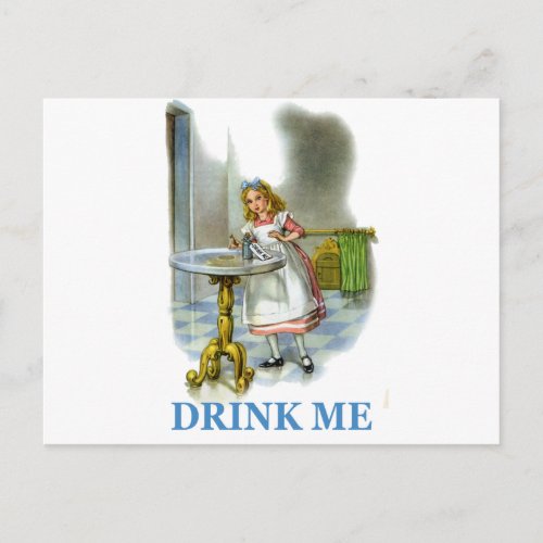 The Bottle Said Drink Me So Alice Did Postcard