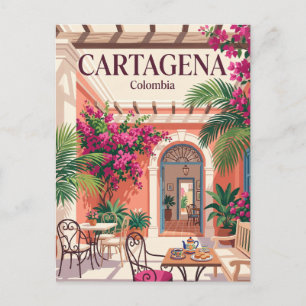 The Bougainvillea Courtyard Colombia Postcard