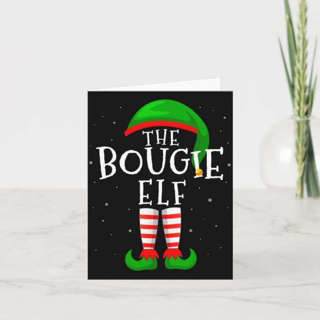 The Bougie Elf Funny Matching Family Group Christm Card (Front)