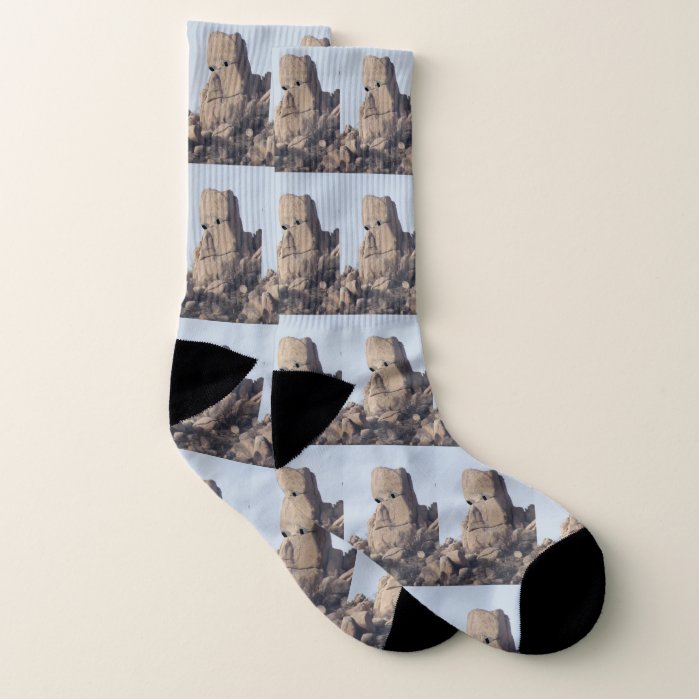 The Boulder With A Face Socks