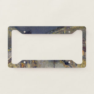 The Boulevard Montmartre at Night Pissarro License Plate Frame