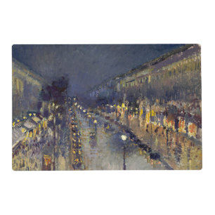 The Boulevard Montmartre at Night Pissarro  Placemat