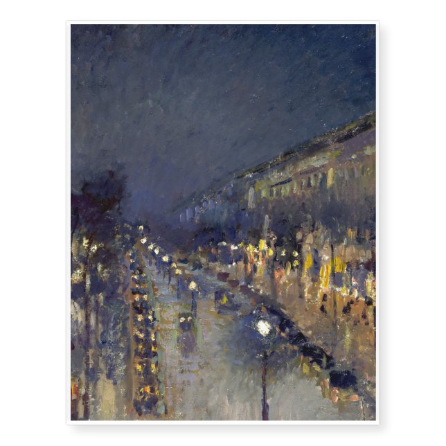 The Boulevard Montmartre at Night Temporary Tattoos (Front)