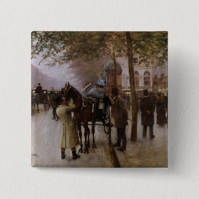 The Boulevards, Evening in Front of the Pinback Button (Front)