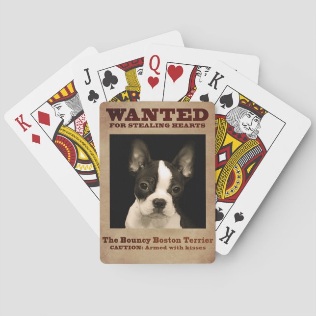 The Bouncy Boston Terrier Poker Cards (Back)