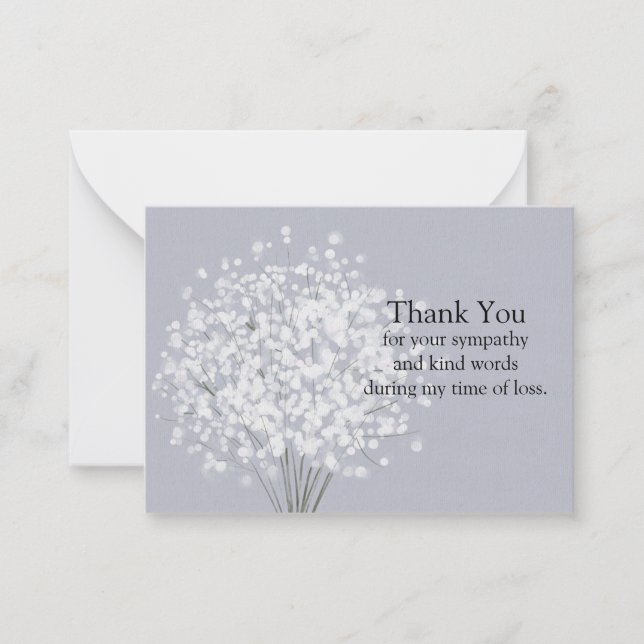 The Bouquet Of White Flower Thank You Cards (Front)
