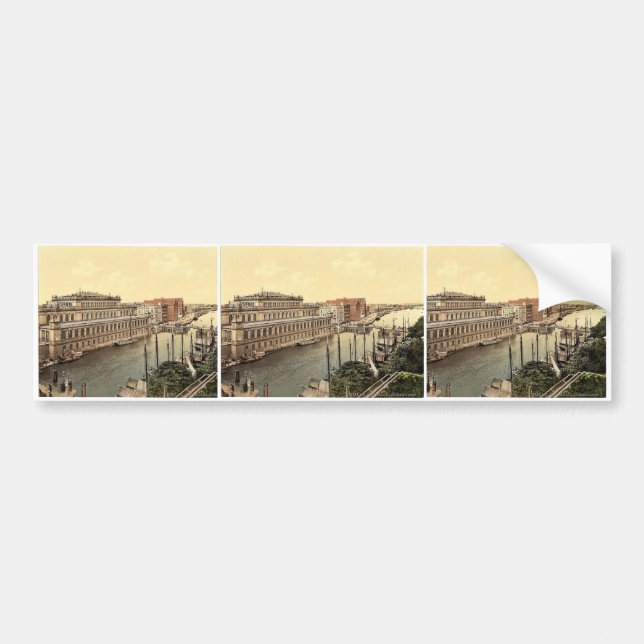 The bourse and harbor, Konigsberg, East Prussia, G Bumper Sticker (Front)