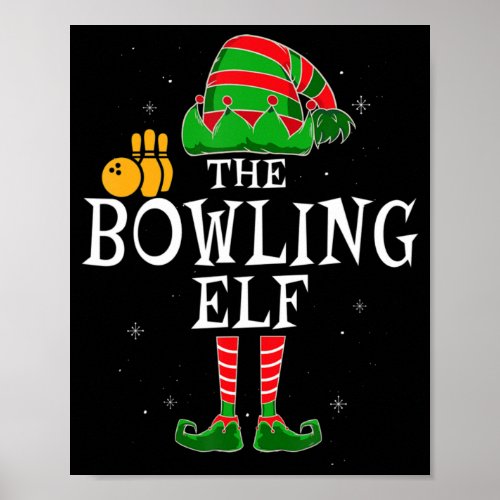 The Bowling Elf Group Matching Family Christmas Bo Poster