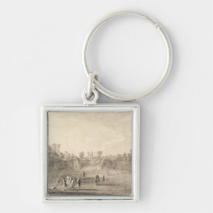 The Bowling Green at Claremont, 1738 (engraving) Keychain