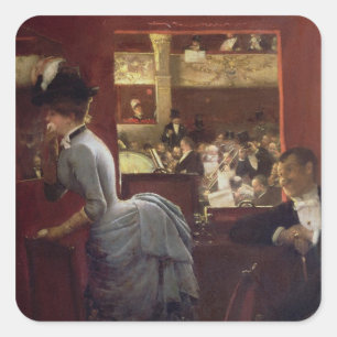 The Box by the Stalls, c.1883 Square Sticker