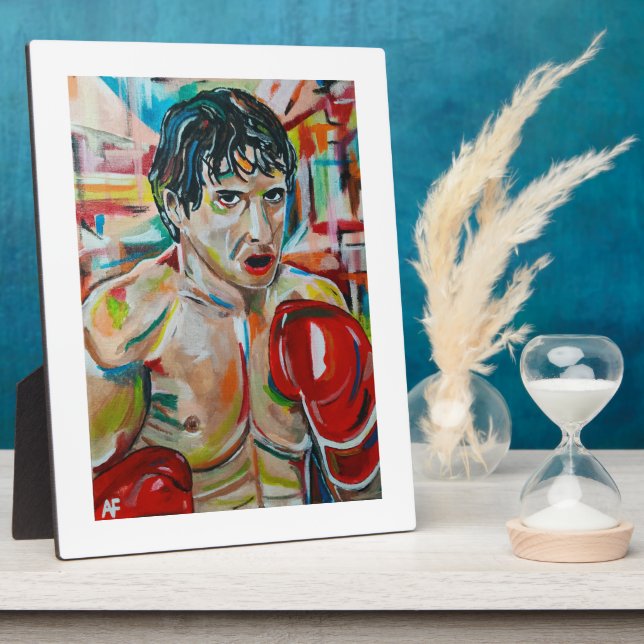 The Boxer Painting by Alfred Fox Plaque (Side)