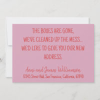 THE BOXES ARE GONE, WE'VE CLEANED UP MESS MOVING 