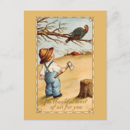 The Boy and the Turkey Postcard