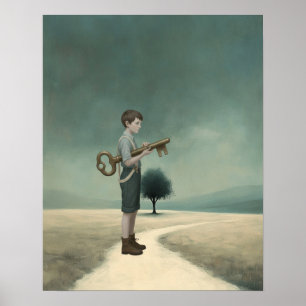 The Boy & His Key   Surreal Storybook Poster