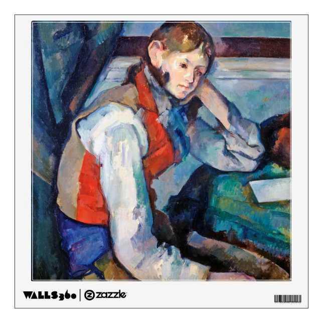 The Boy in the Red Vest, Cezanne Wall Decal (Front)