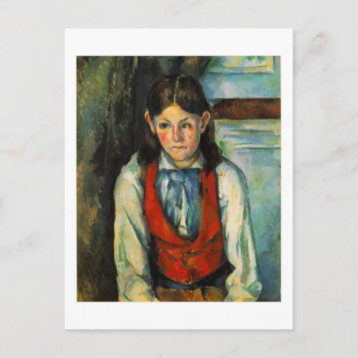 The boy in the red vest postcard Zazzle