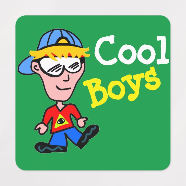 The boy labels (Design 1)