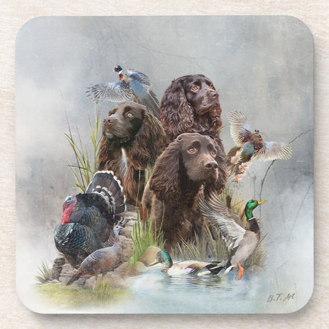 The Boykin Spaniel Beverage Coaster (Front)