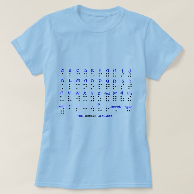 The Braille Alphabet. T-Shirt (Design Front)