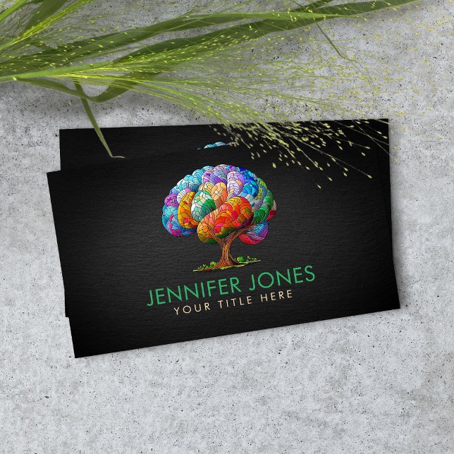 The Brain Tree Colorful Mosaic  Business Card (Creator Uploaded)