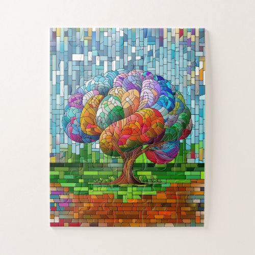 The Brain Tree Colorful Mosaic  Jigsaw Puzzle