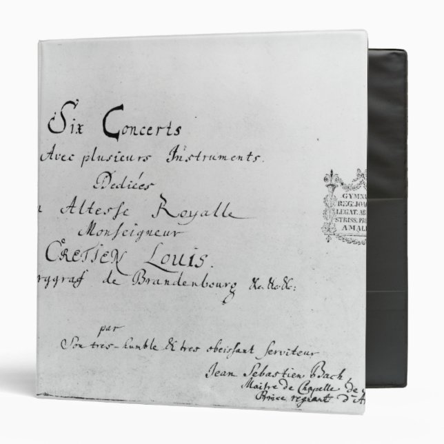 The Brandenburg Concertos, 1721 Binder (Front/Inside)