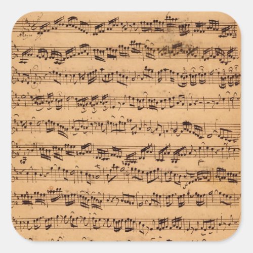 The Brandenburger Concertos No5 D_Dur 1721 Square Sticker